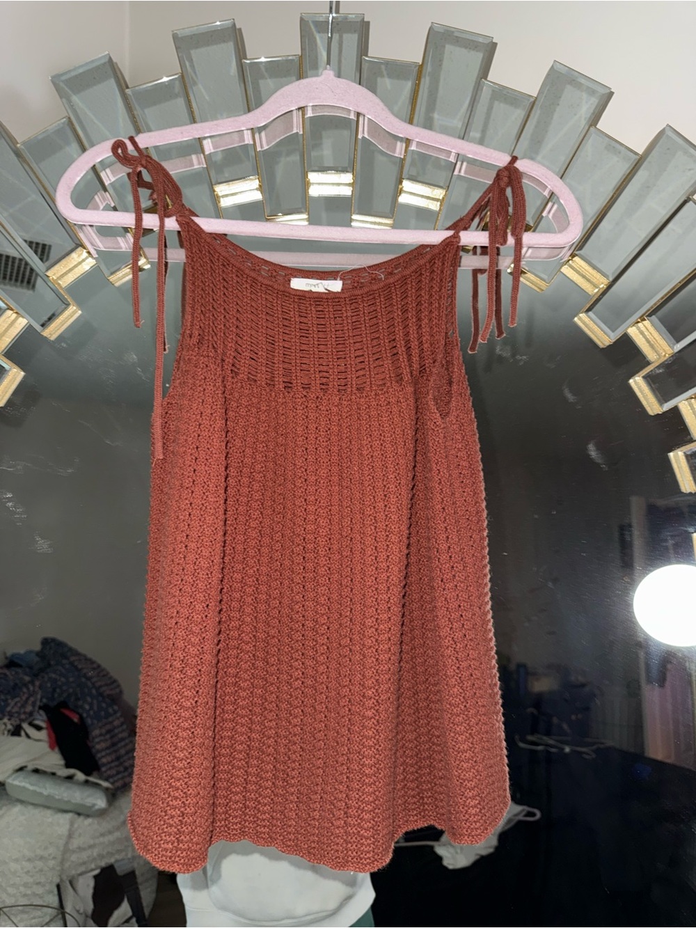 Maurices Rust Knit Tie-Shoulder Tank Top